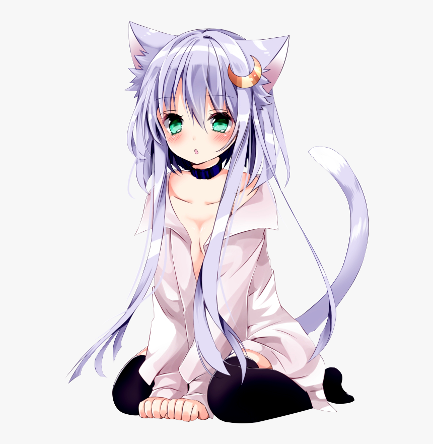 Yayoi By Aryesmye Anime Girl Neko Purple Hd Png Download Kindpng