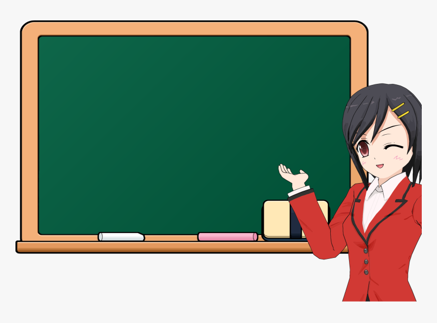 Anime Girl School Chalkboard 2 Clip Arts - معلمة صغيرة, HD Png Download, Free Download