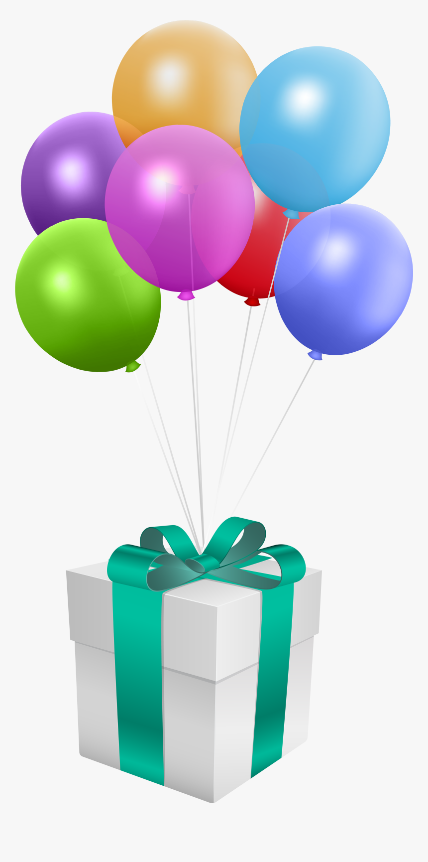 Balloon Gift Birthday Clip Art - Gift And Balloons Png, Transparent Png, Free Download