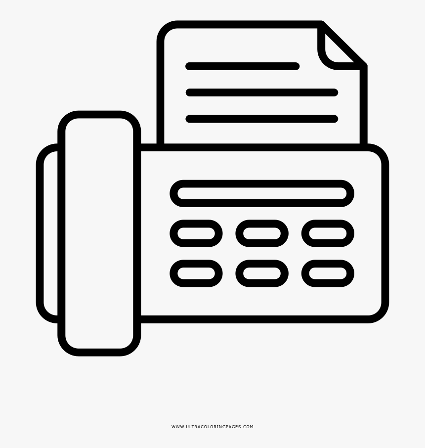 Fax Machine Coloring Page - Como Dibujar Un Fax, HD Png Download, Free Download