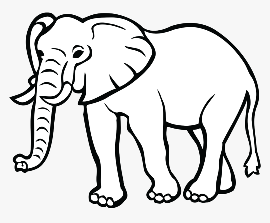 Elephant Clipart Outline 19 Transparent Clip Art Black - Animals Clipart Black And White, HD Png Download, Free Download