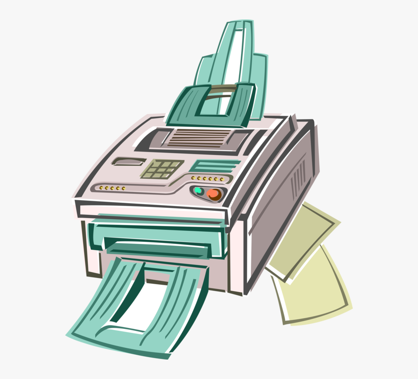 Vector Illustration Of Fax Facsimile Telephonic Transmission - Machine, HD Png Download, Free Download