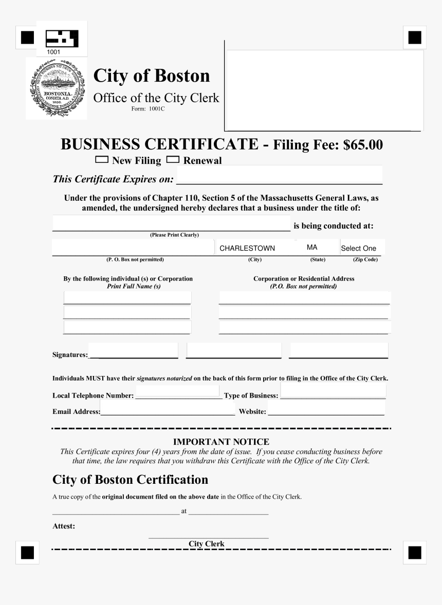 Blank Business Certificate Main Image Download Template - Boston, HD Png Download, Free Download