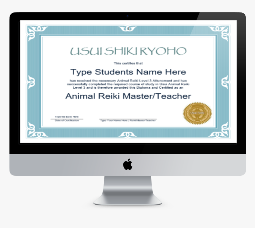 Animal Reiki Certificate Template Set - E-book, HD Png Download, Free Download