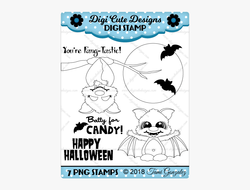 A Little Batty Digi Stamp-halloween, Bat, Moon, Branch - Independence Day, HD Png Download, Free Download