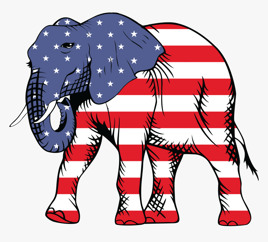 Patriotic Elephant Clip Arts - Republican Elephant Png, Transparent Png, Free Download
