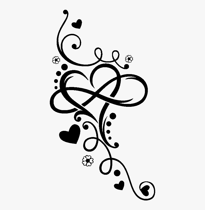 Heart Infinity Tattoo Henna T-shirt Arabesque Motif - Double Heart Infinity Tattoo, HD Png Download, Free Download