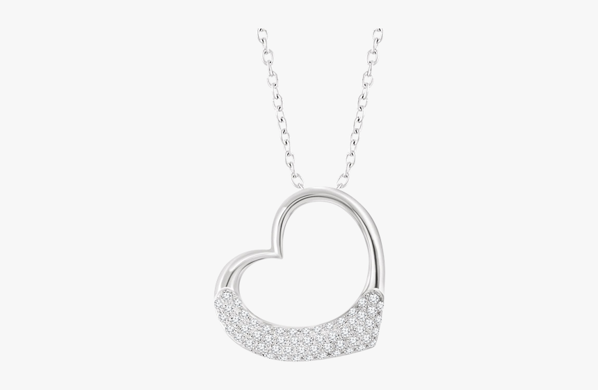 Diamond Heart Side Hang Necklace - Locket, HD Png Download, Free Download