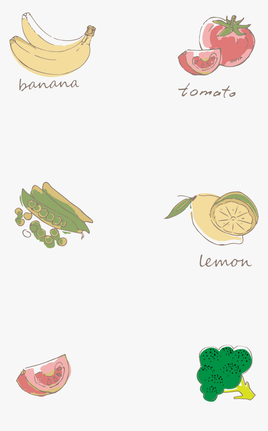 Vegetables Fruits Bananas Png And Vector Image - Illustration, Transparent Png, Free Download