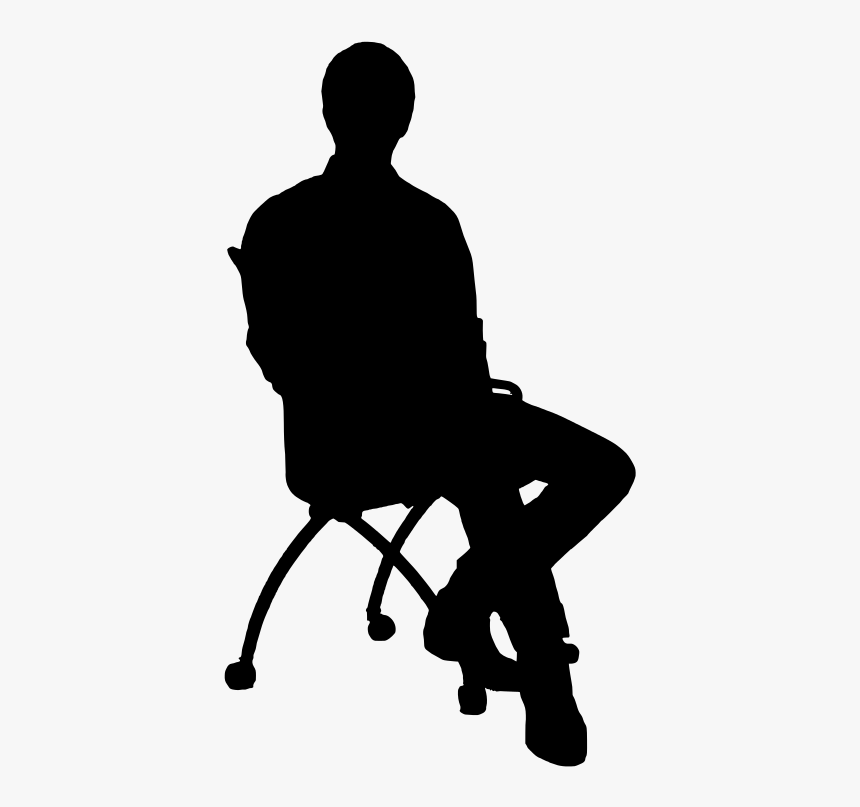 Chair Table Silhouette Clip Art - Person Sitting In Chair Silhouette, HD Png Download, Free Download