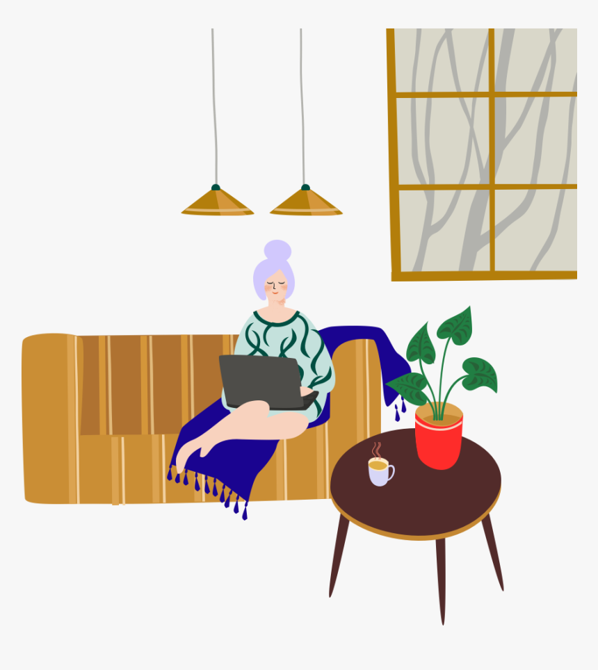 Paced Startup A Like Environment - Woman At Home Illustrations, HD Png Download, Free Download