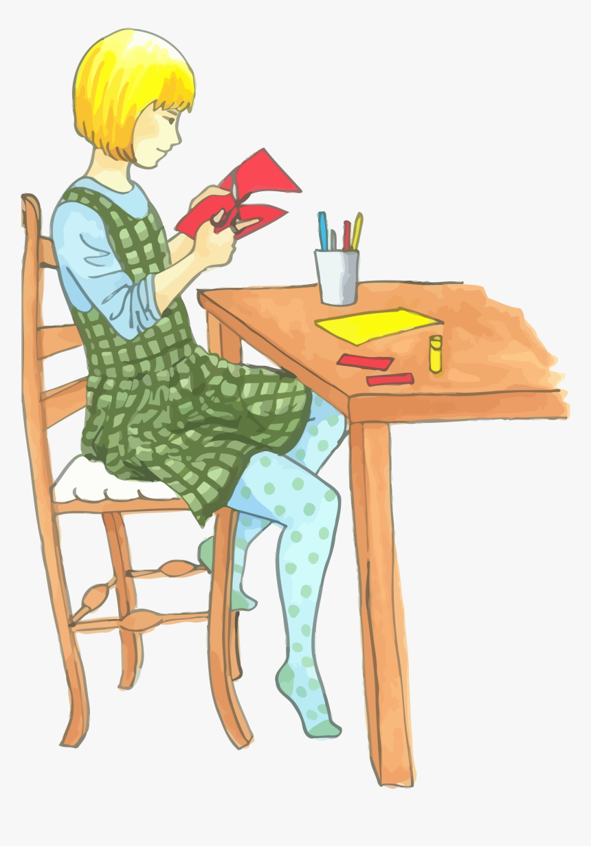 Blonde Girl Doing - Girl Doing Project Clipart, HD Png Download, Free Download
