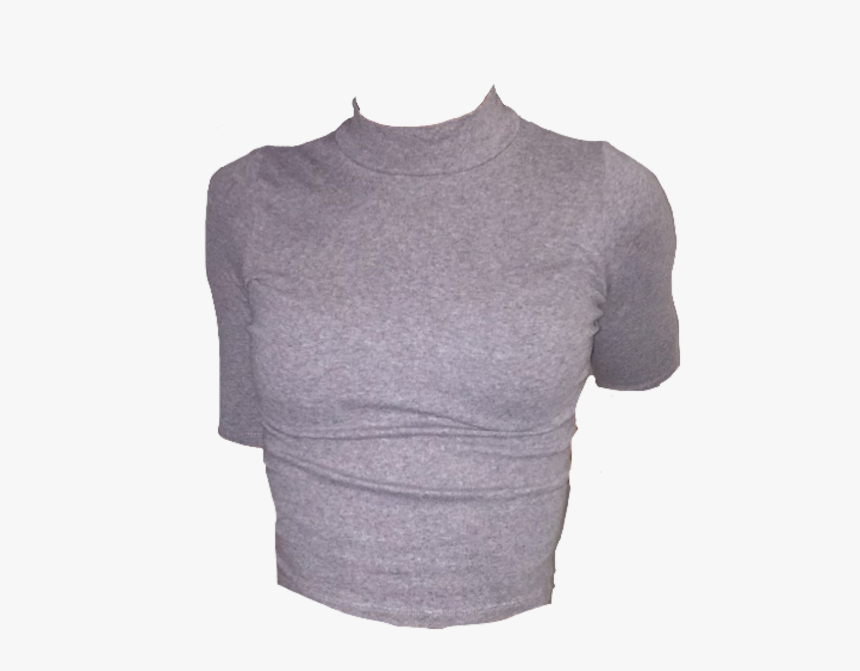 #grey #tshirt #shirt #top #png #pngs #female #girl - Sweater, Transparent Png, Free Download