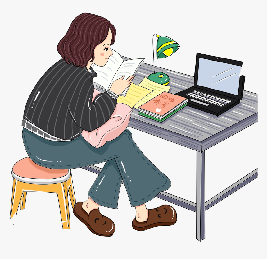 Transparent Girl Sitting At Desk Clipart - Coffee Table, HD Png Download, Free Download