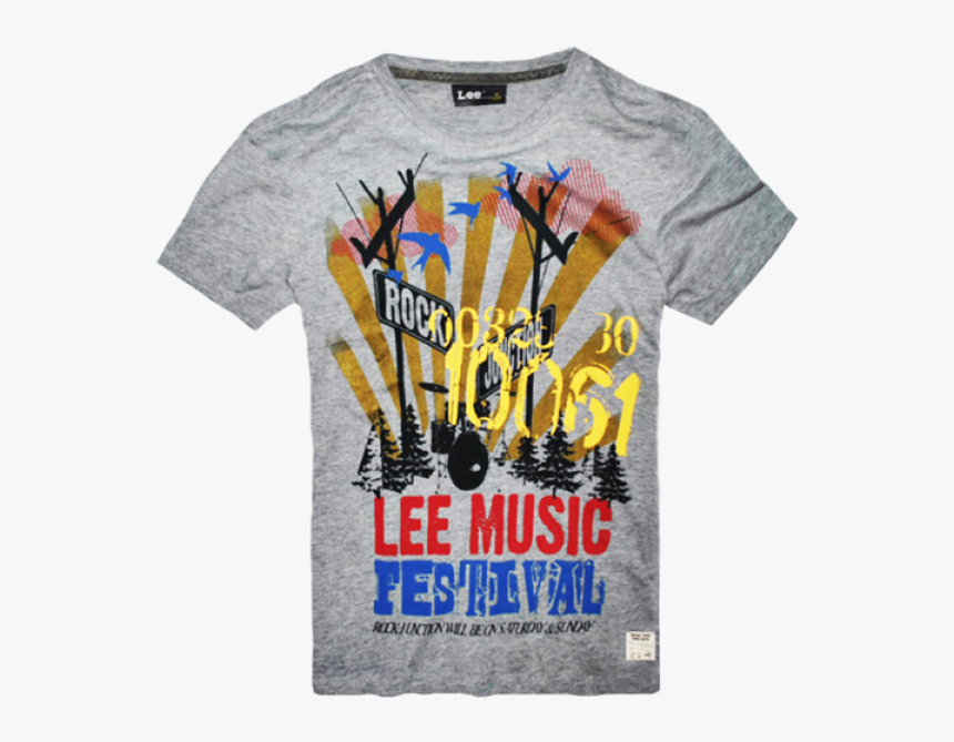 ~lee Music Graphic Printed Mel Grey Tshirt - Active Shirt, HD Png Download, Free Download