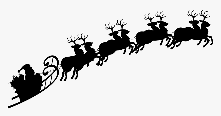 Santa Sleigh Silhouette Png Clipart Image - Santa Sleigh Silhouette Png, Transparent Png, Free Download