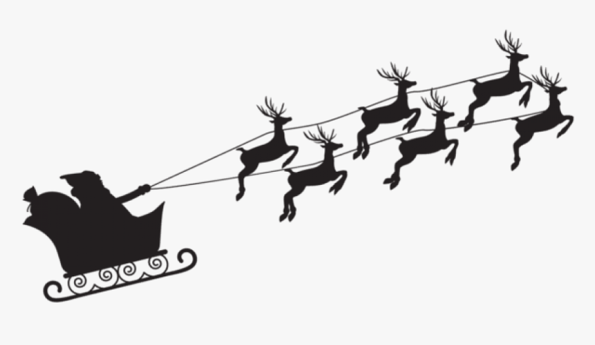 Free Png Santa Claus Silhouette Png Png - Silhouette Clipart Transparent Png Santa Sleigh, Png Download, Free Download