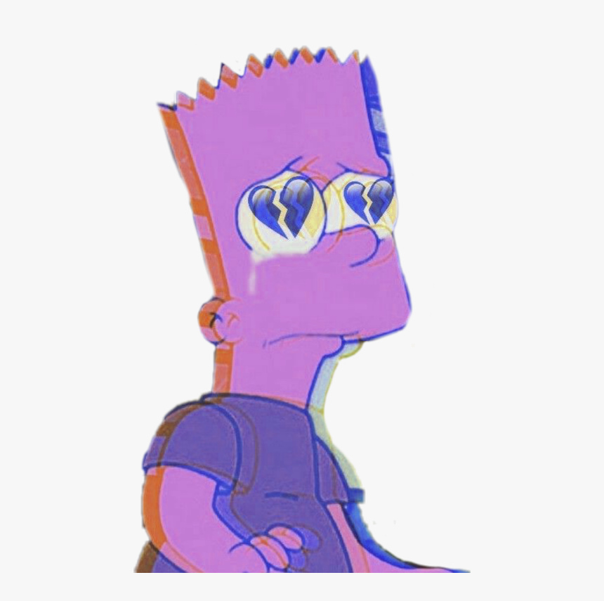 Bartsimpson Simpson Simpsons Crying Glitch Freetoedit - Sad Boy Bart Simpson, HD Png Download, Free Download