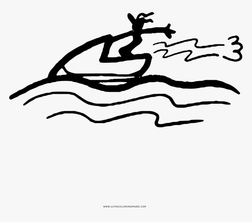 Jetski Coloring Page - Illustration, HD Png Download, Free Download