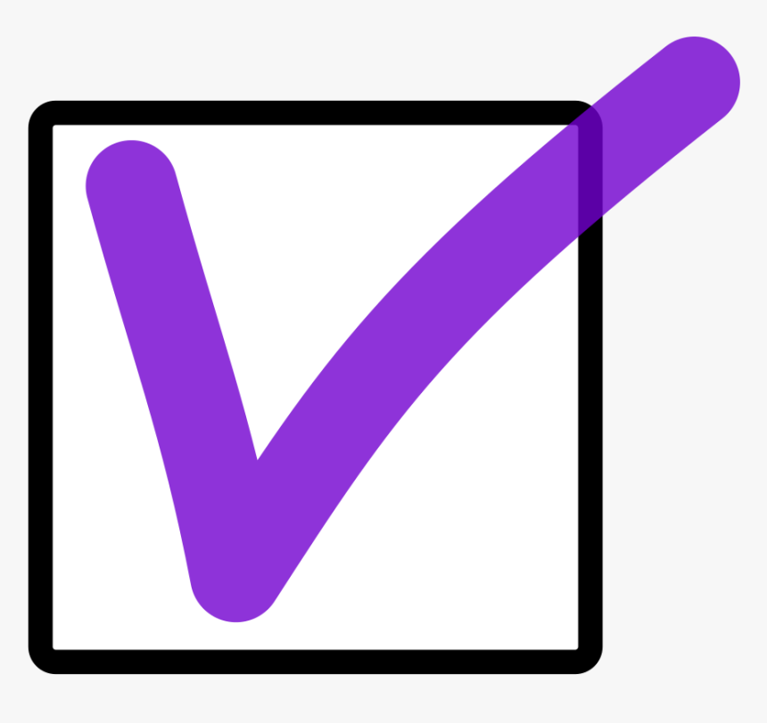 Purple Check Mark Box, HD Png Download, Free Download