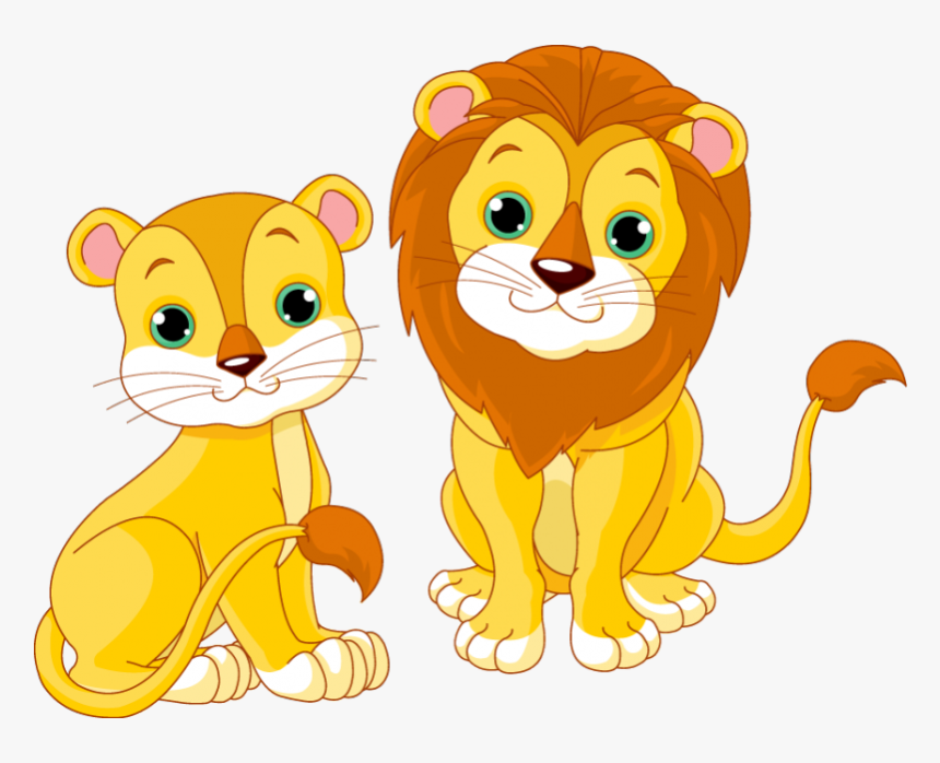 Dibujo Leon Y Leona Clipart , Png Download - Two Lions Clip Art, Transparent Png, Free Download