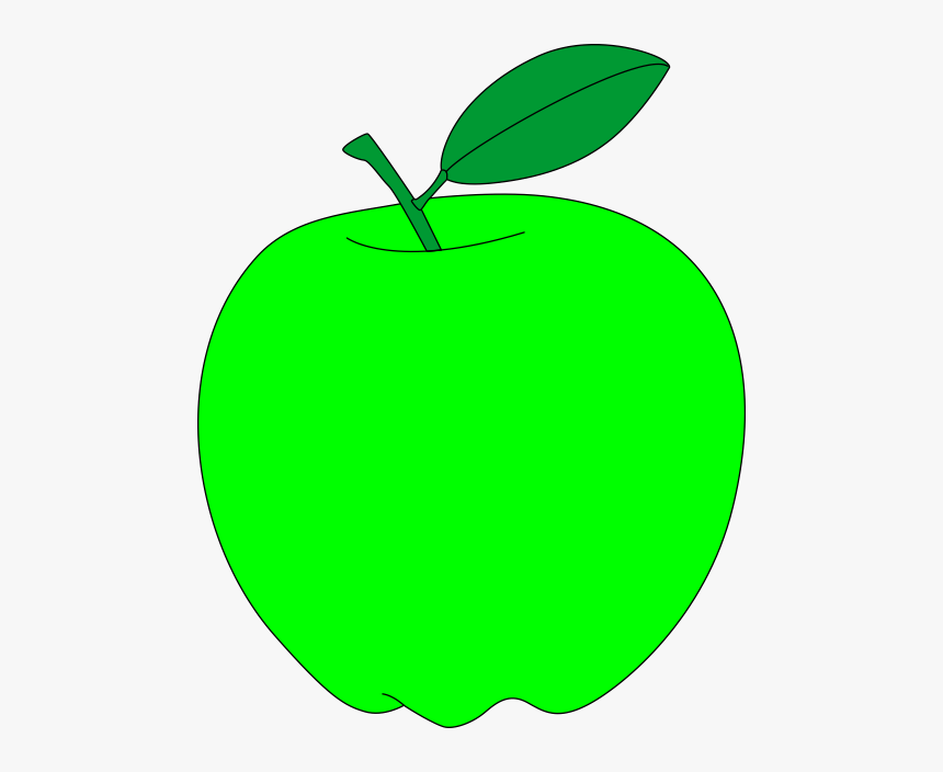 Green Apple With Green Leaf Free Vector Clipart - Green Apple Free Printable, HD Png Download, Free Download