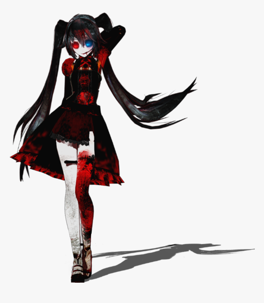 #girl #miku #anime #hatsunemiku #vocaloid #horror #creepypasta - Creepy Halloween Anime Girl, HD Png Download, Free Download