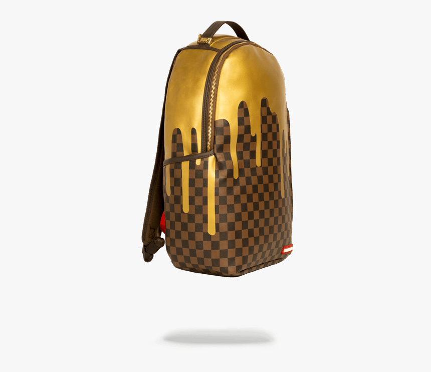 Sprayground Gold Checkered Drips Backpack, HD Png Download, Free Download