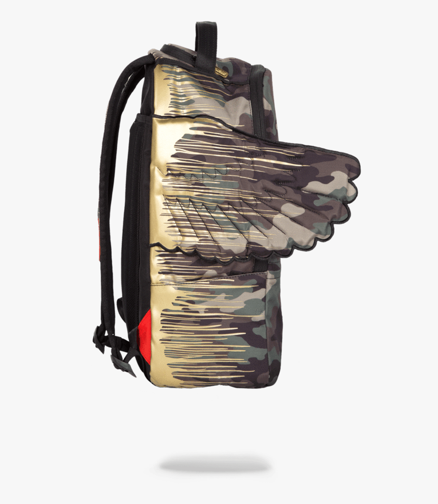 Sprayground- Gold Camo Drip Wings Backpack - Messenger Bag, HD Png Download, Free Download