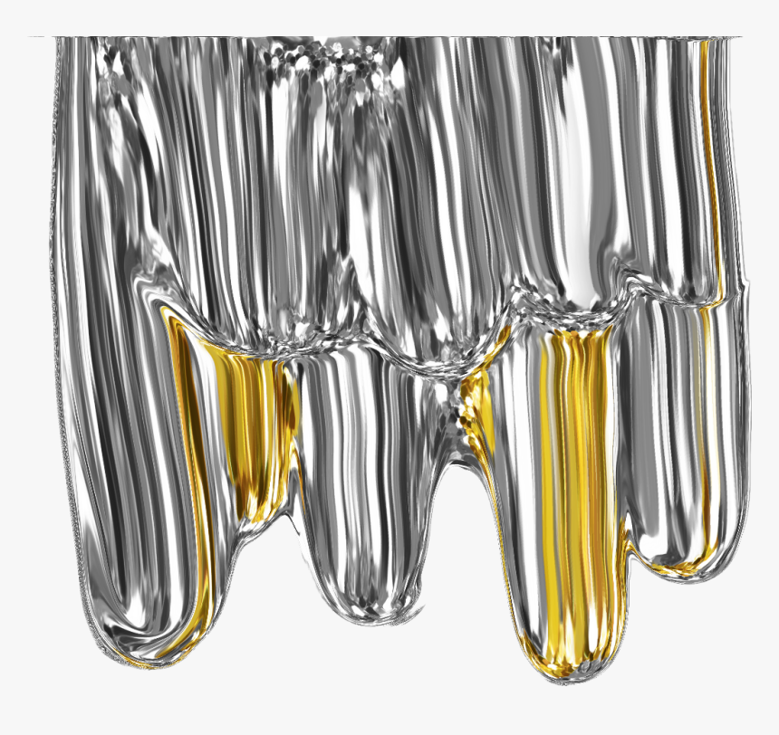 #melted #gold #silver #metal #shiny #drip #slime - Illustration, HD Png Download, Free Download