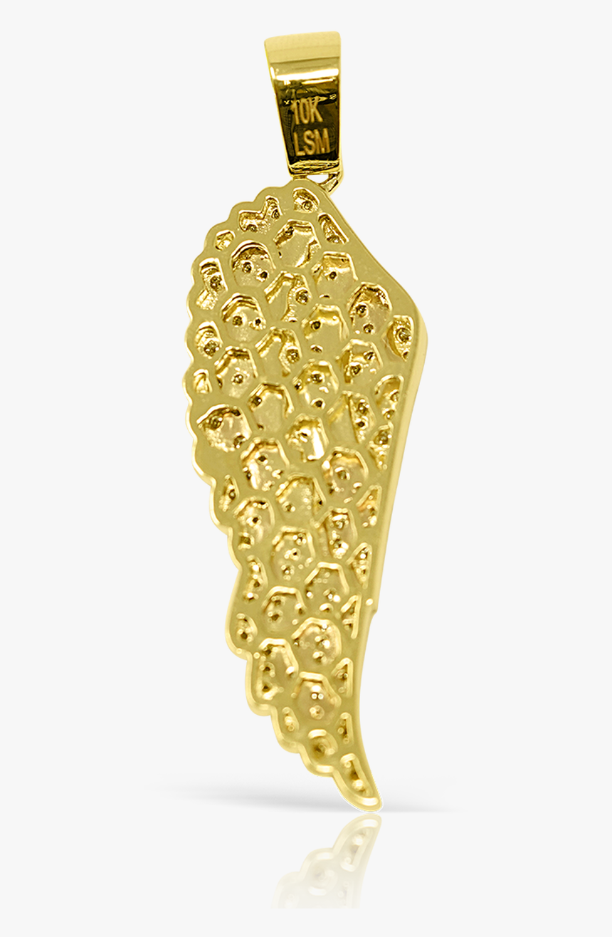 10k Yellow Gold Half Wing Pendant - Pendant, HD Png Download, Free Download