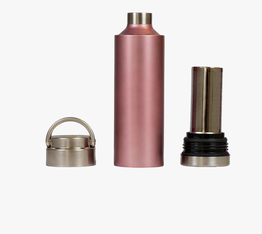 Rose Gold Pink Bottle With Removable Top And Bottom - Water Bottle, HD Png Download, Free Download