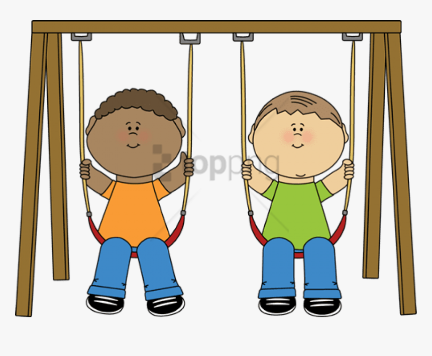 free clipart of child on swing