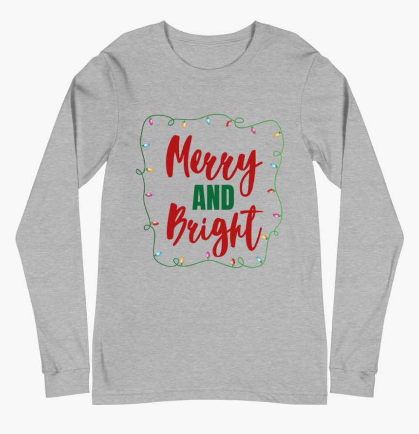 Merry And Bright Long Sleeve In Coin - Long-sleeved T-shirt, HD Png Download, Free Download