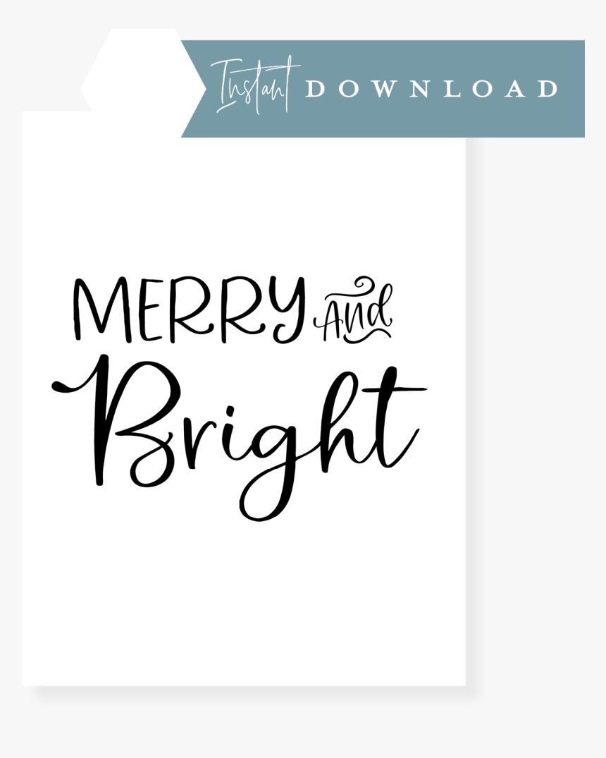 Merry And Bright Print, HD Png Download, Free Download