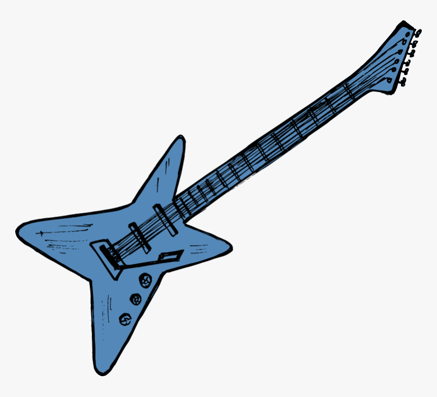 Electric Guitar Drawing 1 - Bass Guitar, HD Png Download, Free Download