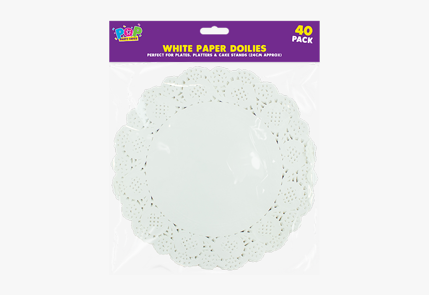 40 Pack White Paper Doilies For Plates Platters Cake - Circle, HD Png Download, Free Download