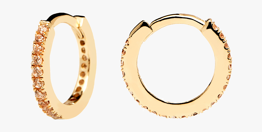 Champagne Mini Hoops Gold - Earrings, HD Png Download, Free Download