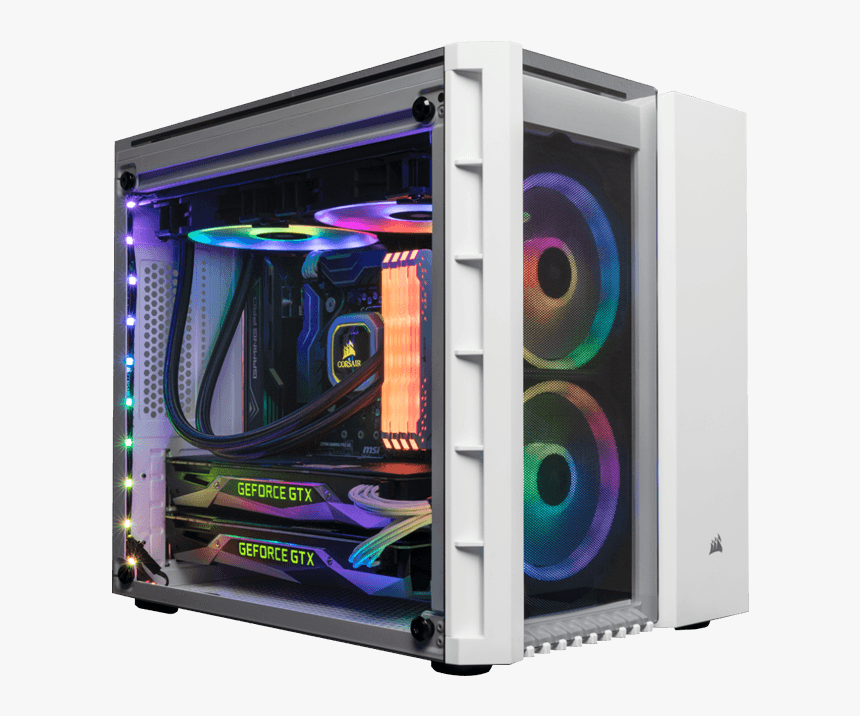 Intel Z390 2-way Gpu Mini Gaming Desktop - Corsair Crystal 280x Rgb Micro Atx Case, HD Png Download, Free Download