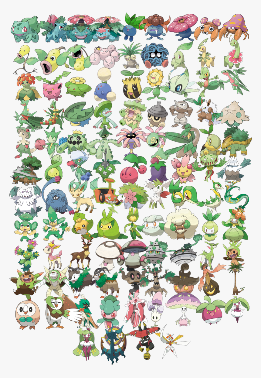 Pokemon Tipos Plantas Transparent PNG - 868x856 - Free Download on NicePNG