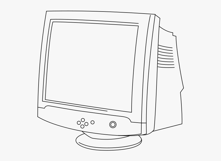 Crt Monitor In Line Art Png Clip Arts - Computer Monitor Clip Art, Transparent Png, Free Download