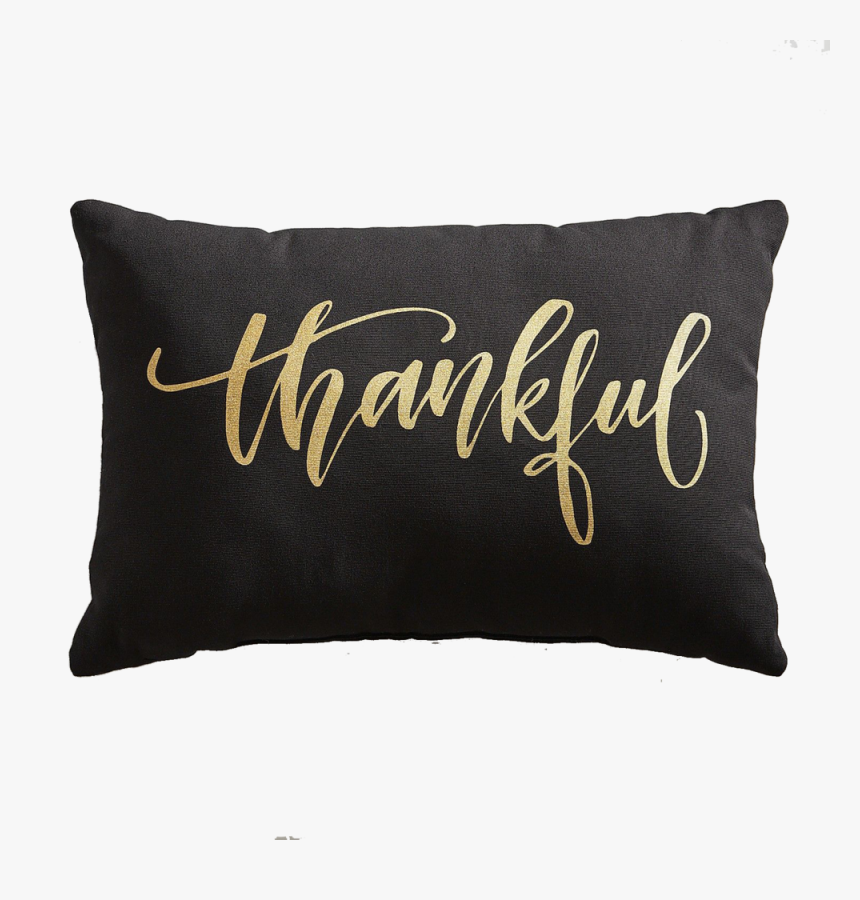 Thankful Black Lumbar Pillow Copy - Cushion, HD Png Download, Free Download