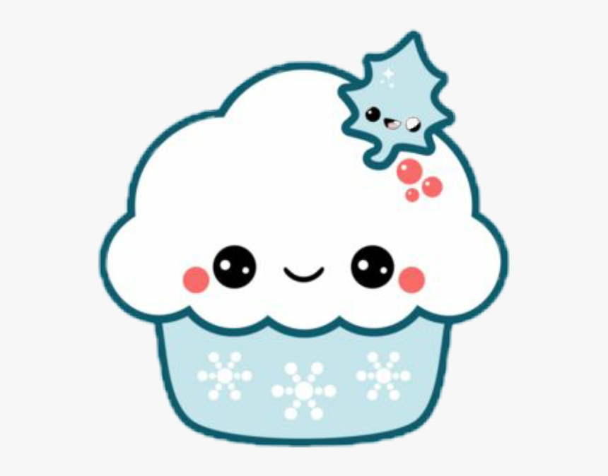 Cute Cutecupcake Stars Blue Glitch Tumblr , Png Download - Cute Christmas Cupcake Cartoon, Transparent Png, Free Download