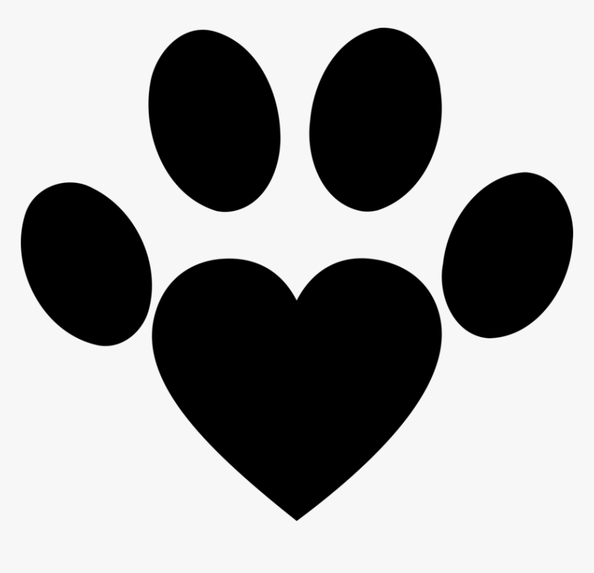 Heart,monochrome Photography,black - Dog Heart Paw Png, Transparent Png, Free Download