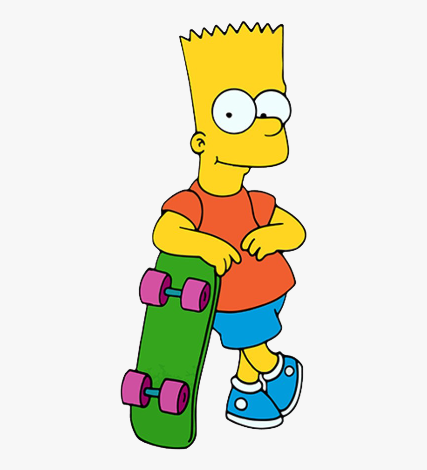 The Simpons Png Photo Background - Bart Simpson With Skateboard, Transparent Png, Free Download