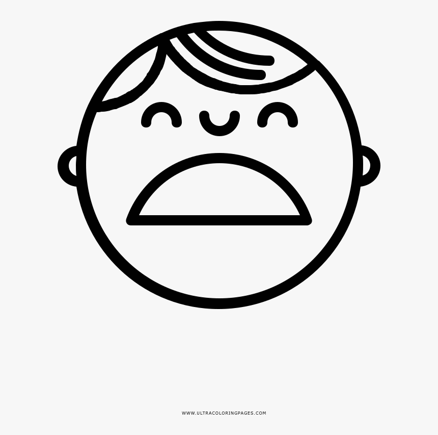 Sad Face Coloring Page - Dibujo De Una Cara Feliz, HD Png Download, Free Download