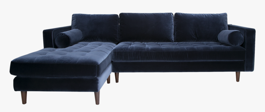 Navy Blue True Velvet Sectional, HD Png Download, Free Download