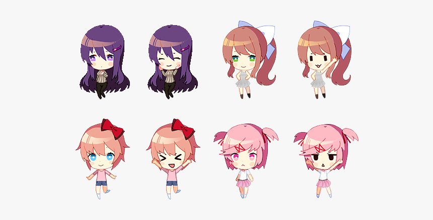 Chibi Ddlc Characters, HD Png Download, Free Download