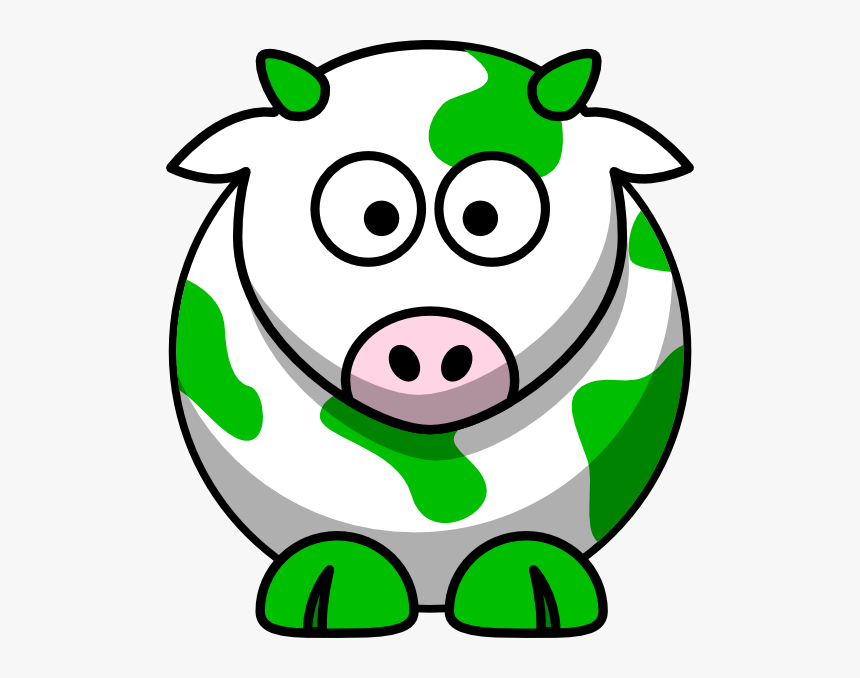 Cow Green Svg Clip Arts - Easy Cartoon Cow, HD Png Download, Free Download