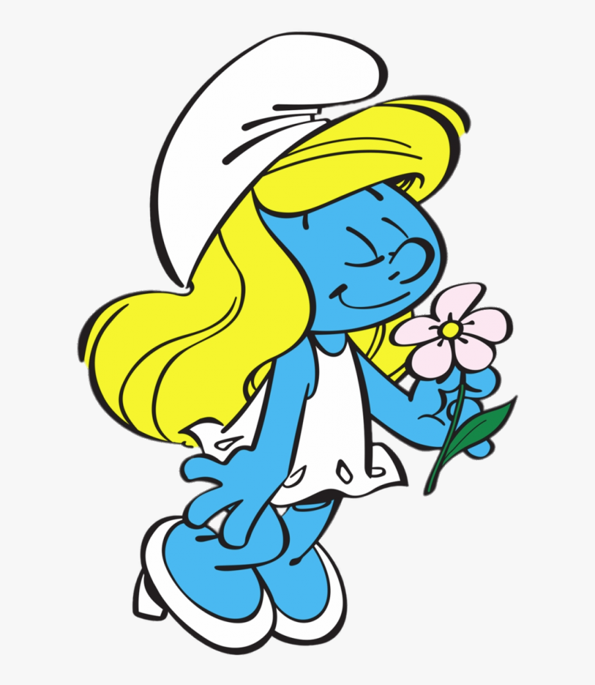 Smurfette With A Flower, HD Png Download, Free Download